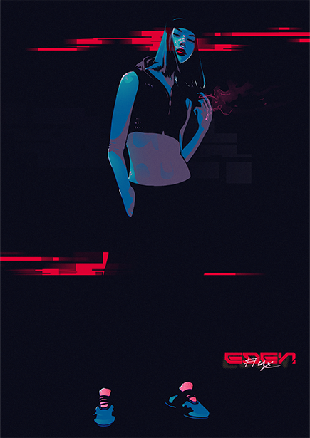 An fan artwork of The Lich, the first antagonist of the game Loop Hero. The upper part of a skeleton, floating, wearing a coat with fluffy collar, and holding a staff in his left hand.